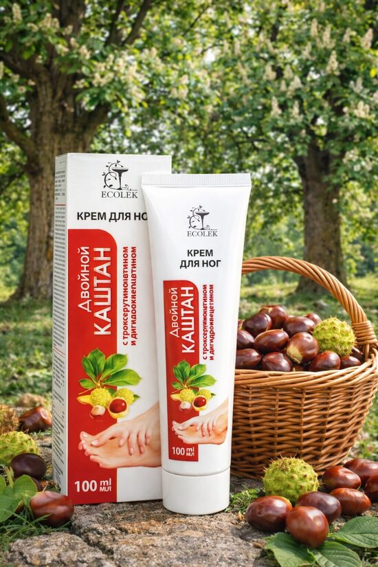  PĒDU UN APAKŠSTILBU KOMFORTAM DUBULTAIS ZIRGKASTANIS AR TROKSERUTĪNU UN DIHIDROKVERCETĪNU  100ML